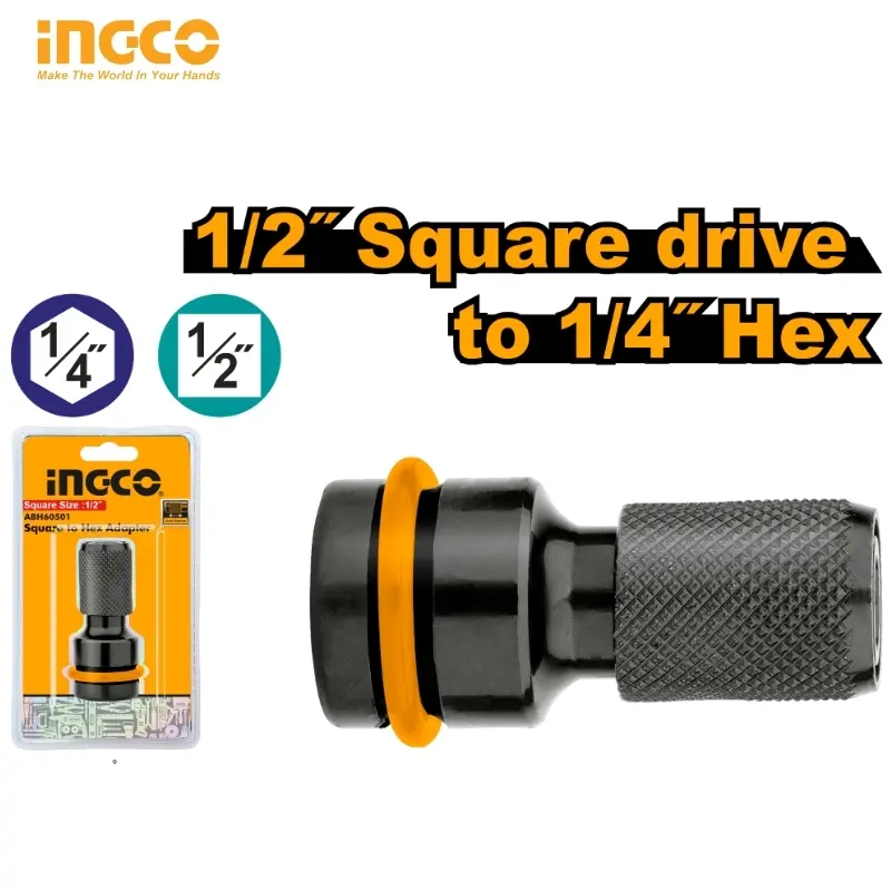 ADAPTADOR DE "1/2 " A "1/4" HEXAGONAL INGCO ABH60501 - 1