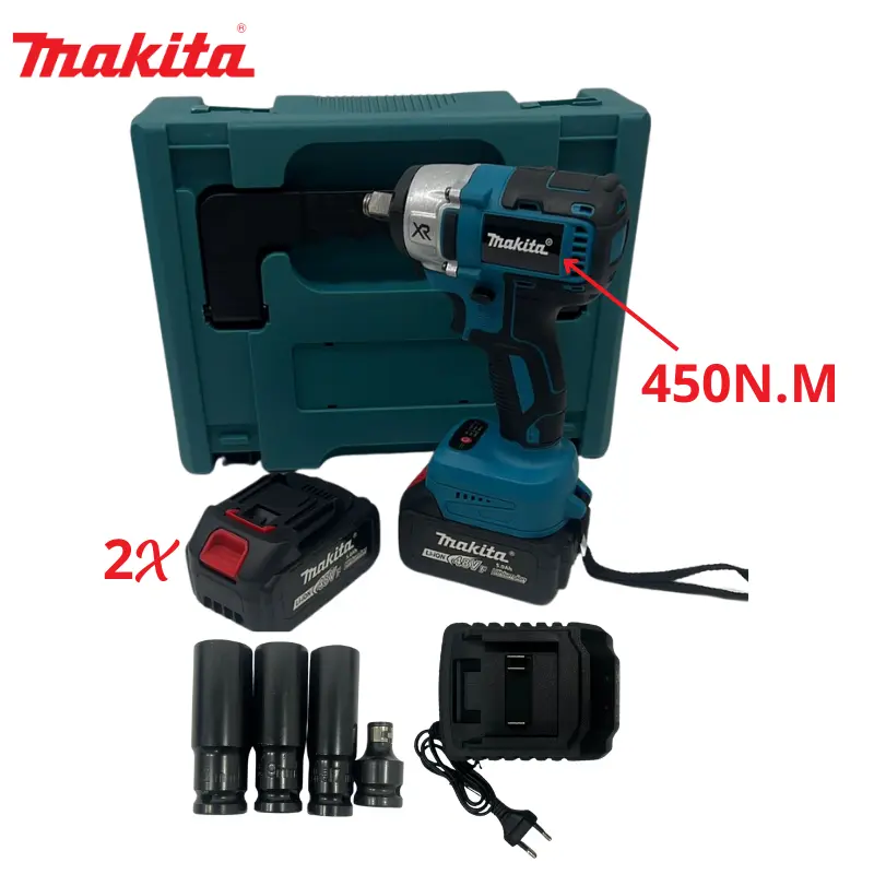 CLÉ À CHOC MAKITA 450 N.M AVEC DEUX BATTERIES MMT10-5  - 1