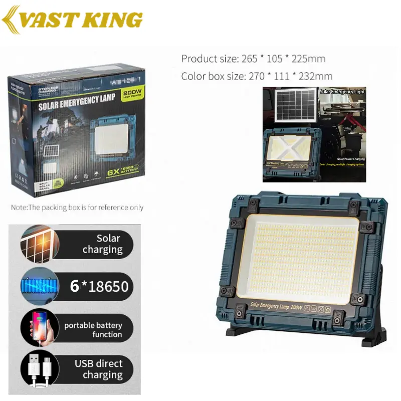 PROJECTEUR SOLAIRE 200W VAST KING MMT8-1  - 1