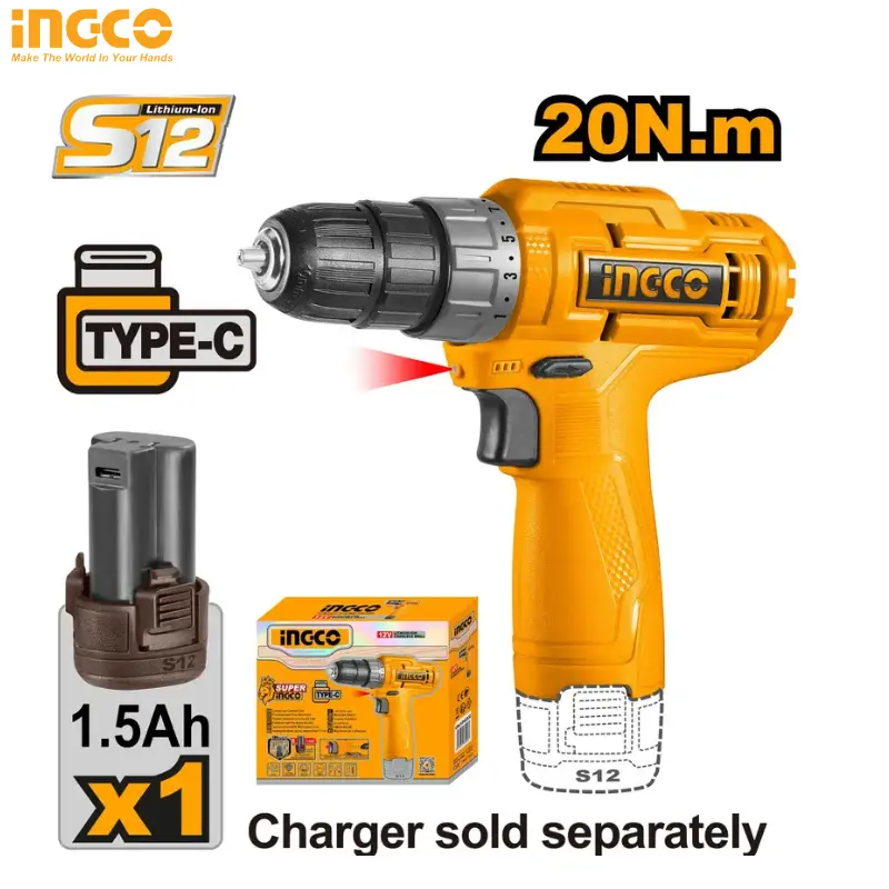 VISSEUSE INGCO 12V 1-BATTERIE STILO CDLI12456 - 1