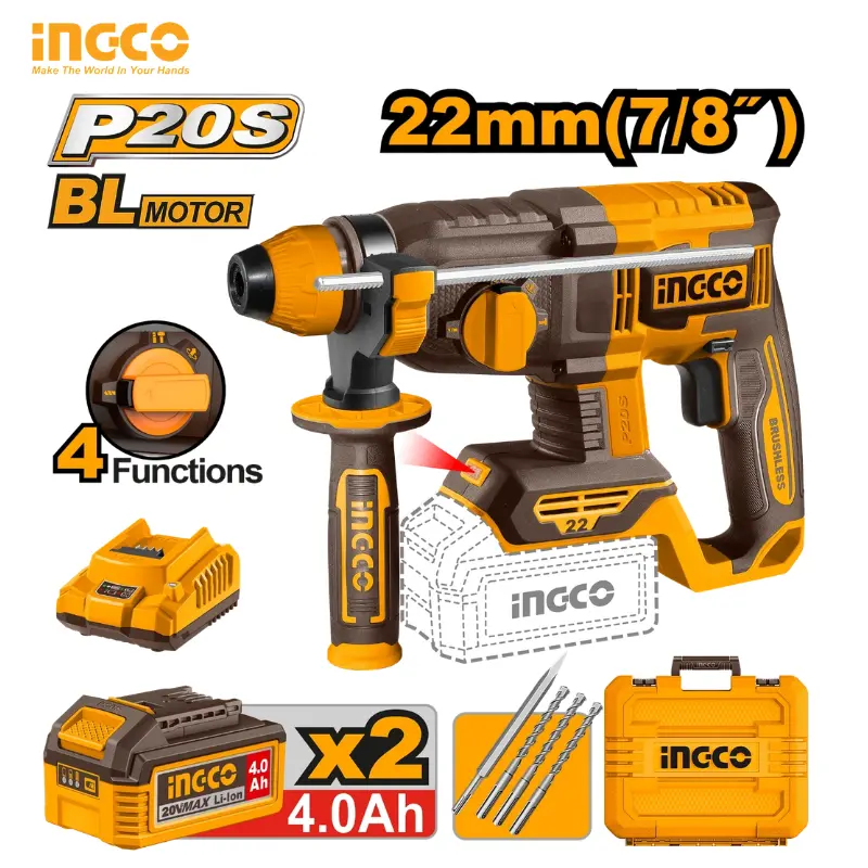 CORDLESS ROTARY HAMMER INGCO CRHLI212282 - Image 1
