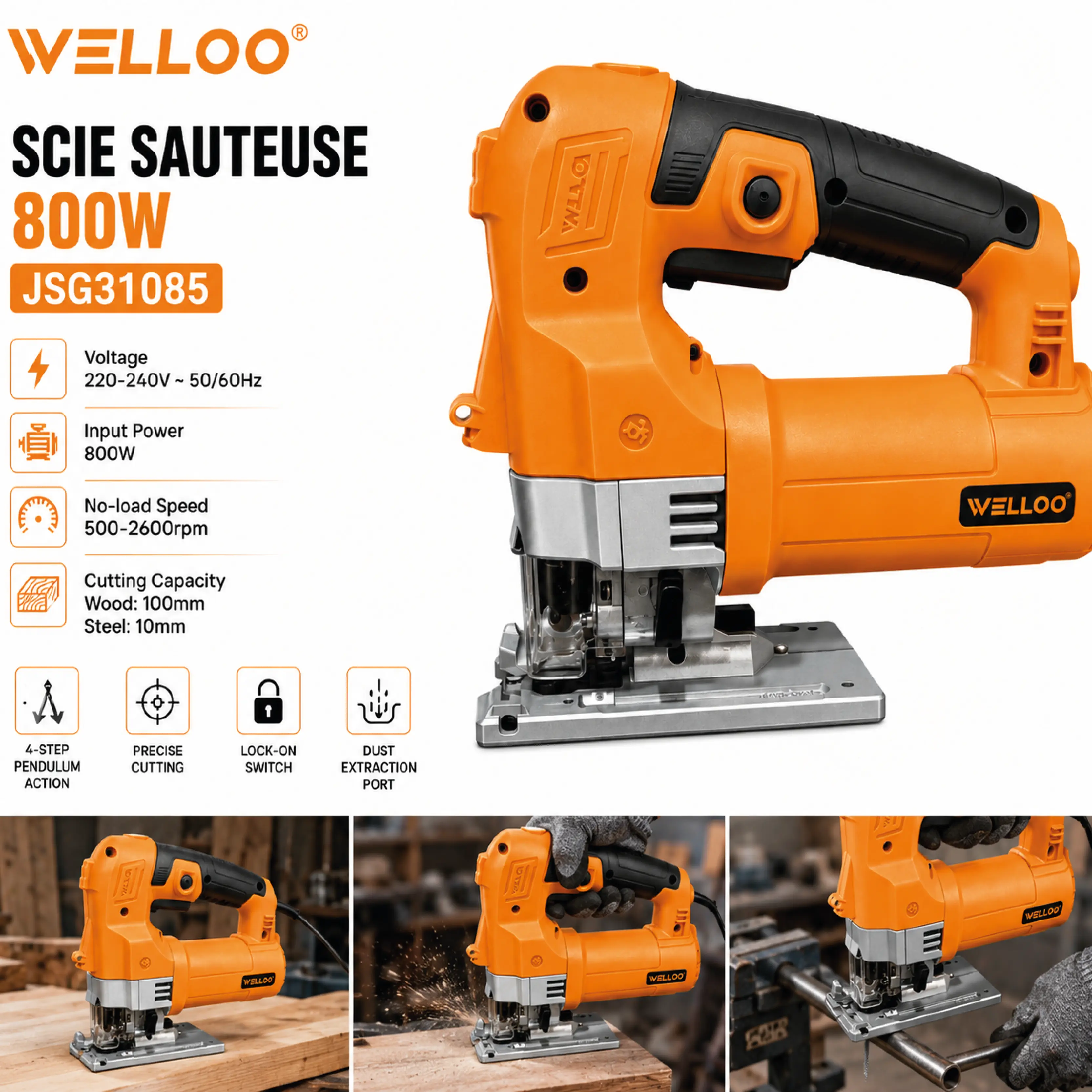 SCIE SAUTEUSE 800W WELLO - Image 1