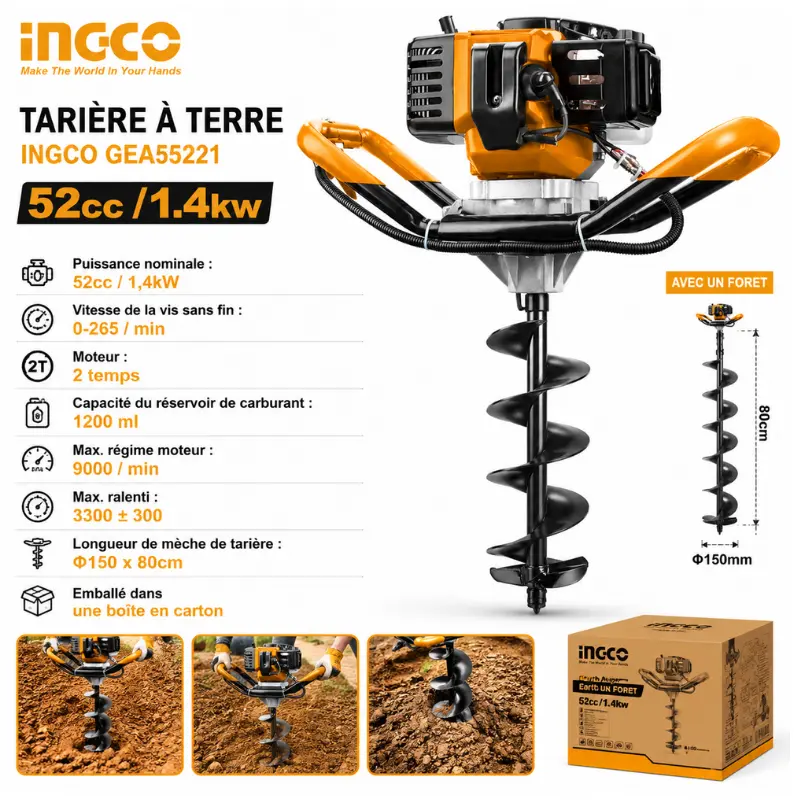 TARIÈRE À TERRE INGCO GEA55221 - 1