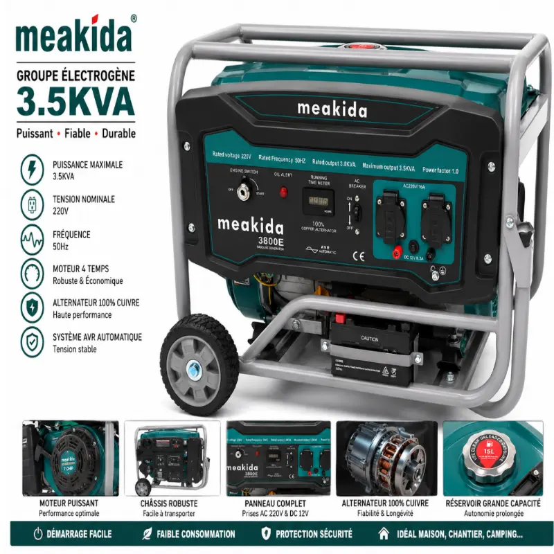 GROUPE ÉLECTROGÈNE MEAKIDA 3.5KVA - Image 1