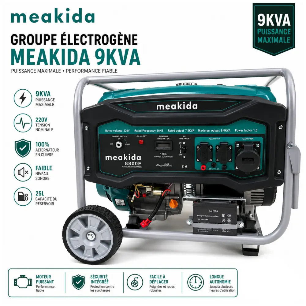 GROUPE ÉLECTROGÈNE MEAKIDA 9KVA - 1