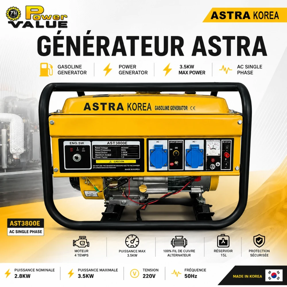 GÉNÉRATEUR À ESSENCE ASTRA 3.5KVA - Image 1